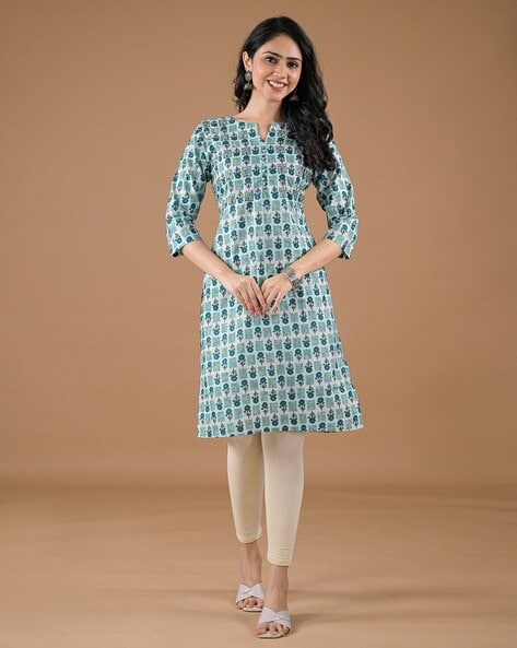 Buy Green Kurtis Tunics for Women by Peachmode Online Ajio