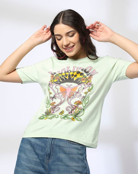 Buy Mint Green Tshirts for Women by RIO Online