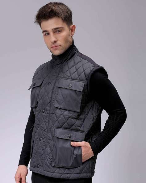 Men Quilted Slim Fit Winter Jacket