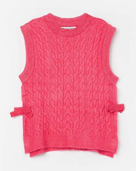 pink sweater vest dress Sweet Society Pink Argyle Girls Crop Sweater Vest