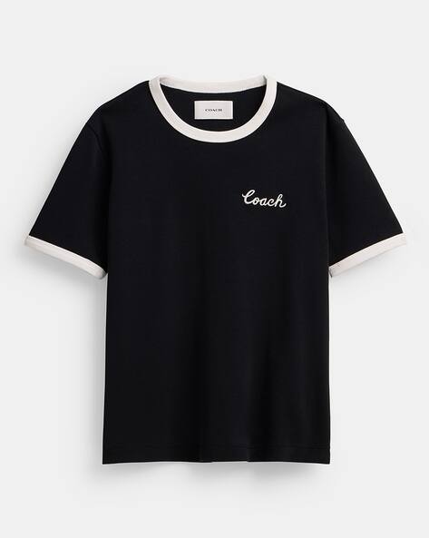 Buy Coach Ringer Relaxed Fit Crew-Neck T-Shirt with Brand Print 