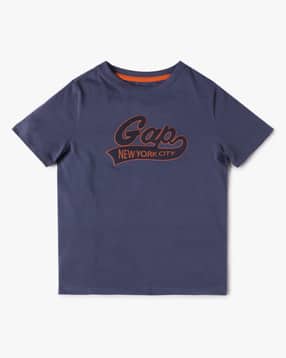 Puffed Print Short Sleeves Chest Logo T-Shirt