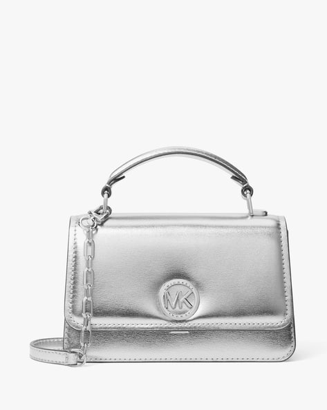 Buy Michael Kors Delancey Small Crossbody | Silver-Toned Color