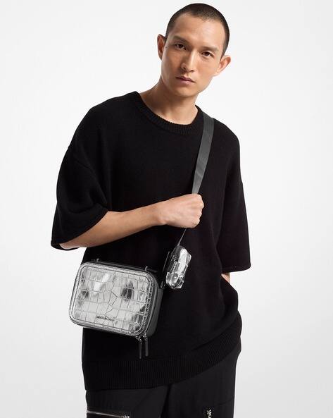 Buy Michael Kors Hudson Metallic Crocodile Embossed Leather