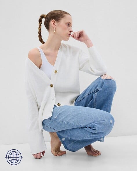 Buy Off White Sweaters Cardigans for Women by GAP Online