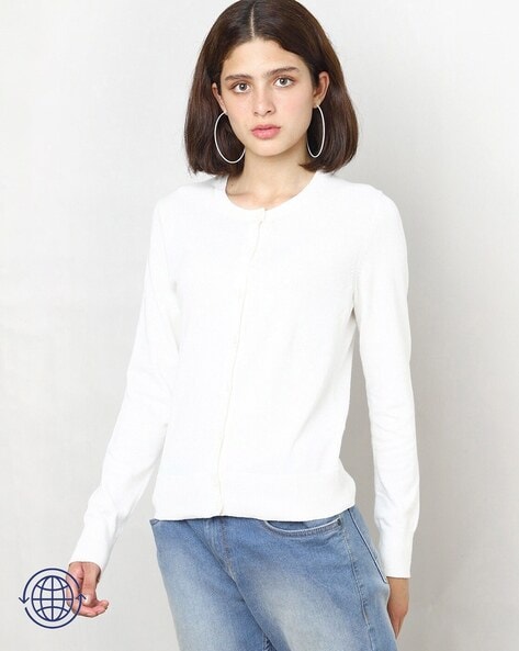 Gap Round-Neck Cotton Cardigan