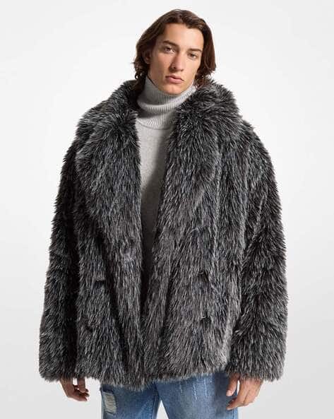 Buy Michael Kors Faux Fur Regular Fit Peacoat Grey Color Men