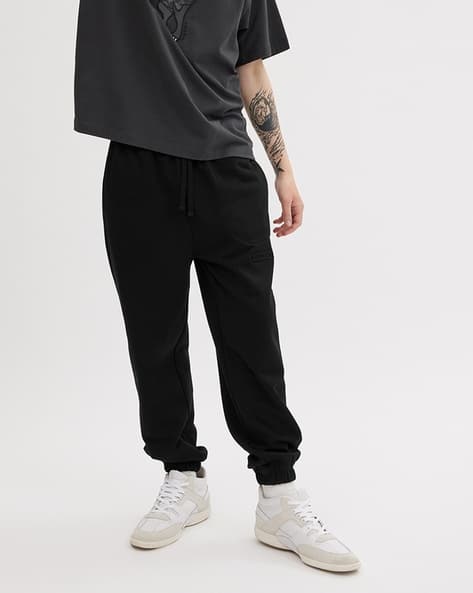 Buy Coach Essential Cotton Regular Fit Joggers Black Color Men