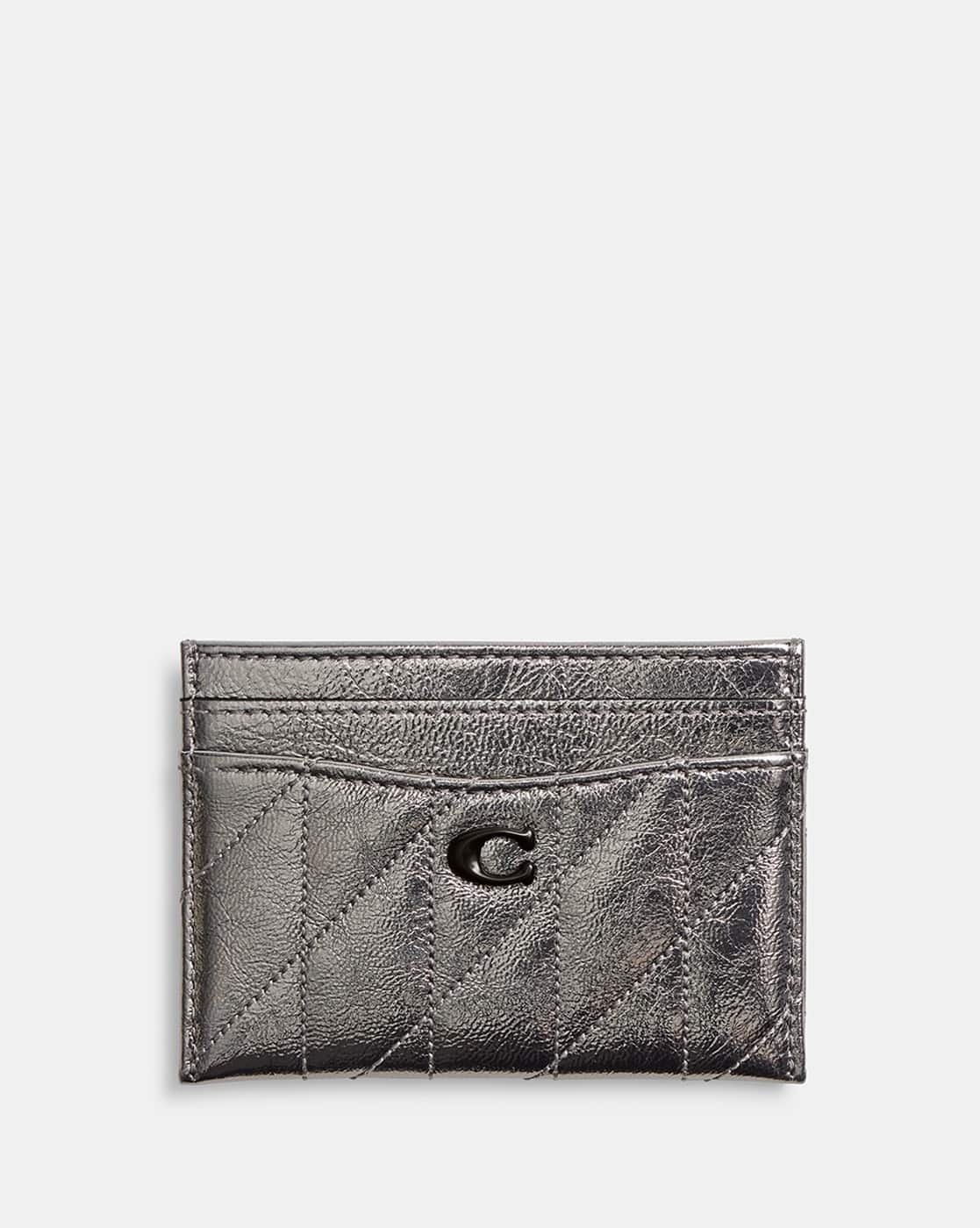 Buy Coach Essential Card Case with Quilting | Silver Color