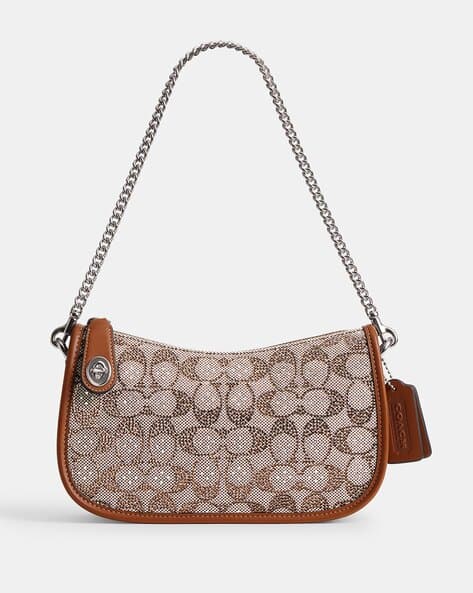 Buy Coach Swinger Crystal Signature Jacquard Bag | Brown Color