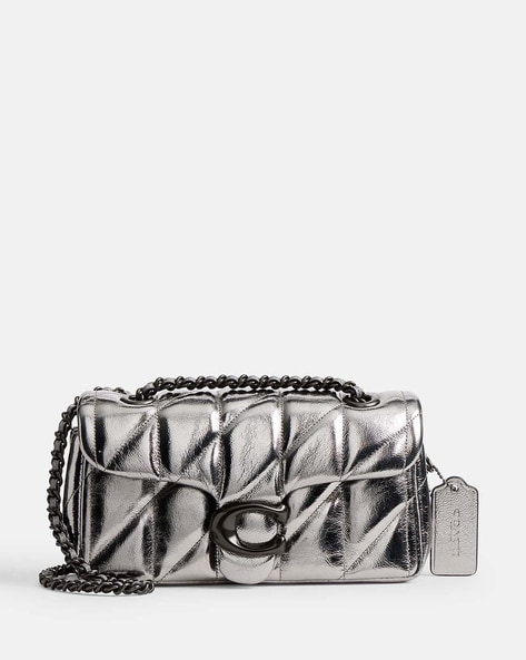 Beautiful silver metallic Coach cheapest bag!