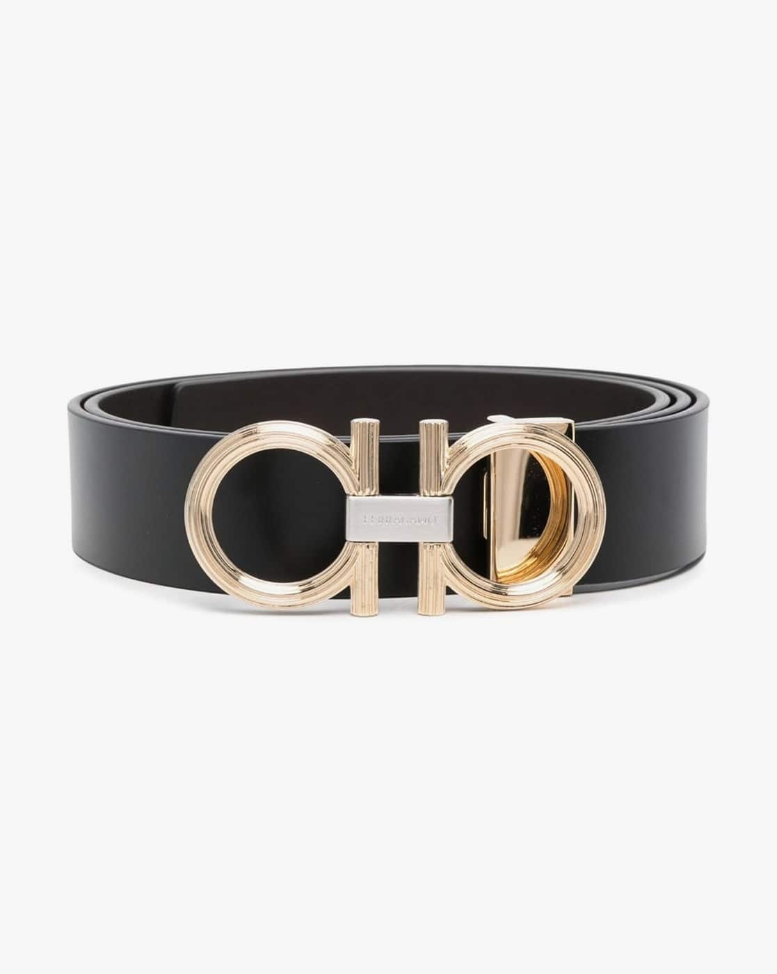 Buy Ferragamo Reversible and Adjustable Gancini Belt | Black Color  
