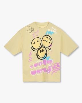 yb dnmx Boys Graphic Print Oversized Round Neck T-Shirt-picture-21