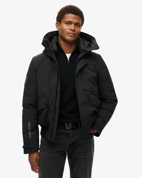 Men City Padded Relaxed Fit Bomber Jacket