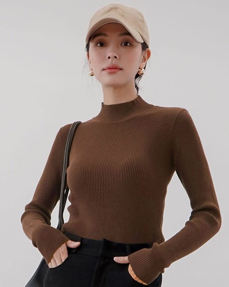 Clafoutis Women Ribbed Turtleneck Pullover