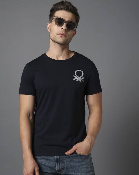 UNITED COLORS OF BENETTON Men Logo Print Regular Fit T-Shirt