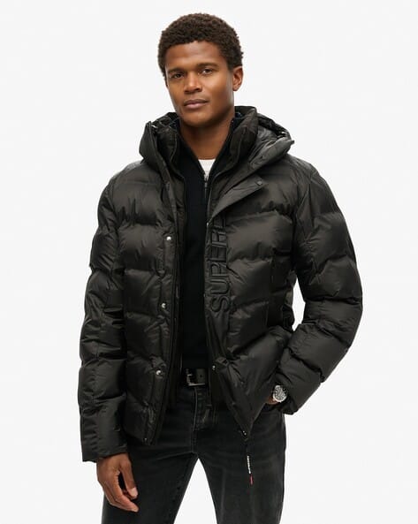 Men Relaxed Fit Hooded Puffer Jacket