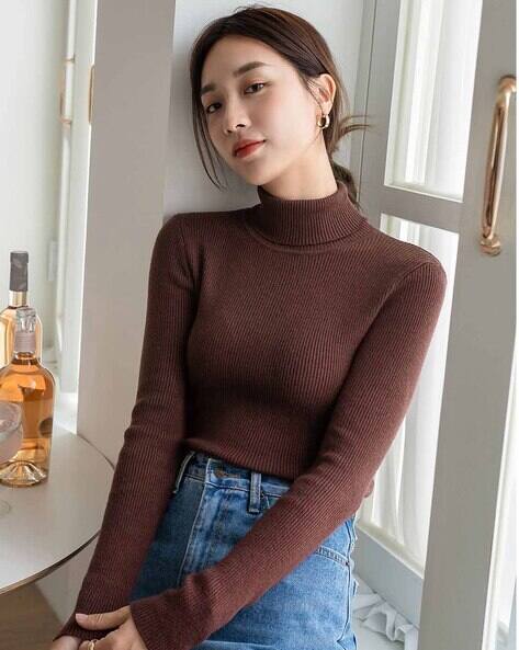 Clafoutis Women Ribbed Turtleneck Pullover