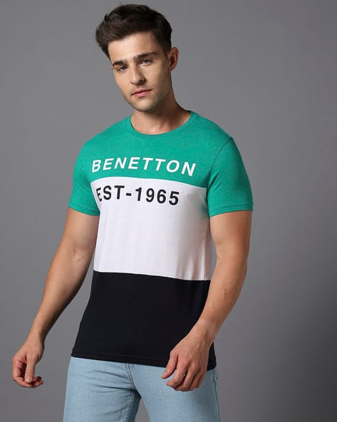 UNITED COLORS OF BENETTON Men Colourblock Crew-Neck T-Shirt