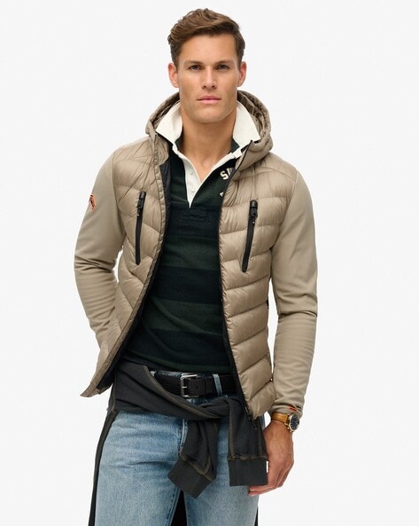 Men Storm Softshell Slim Fit Hooded Puffer Jacket