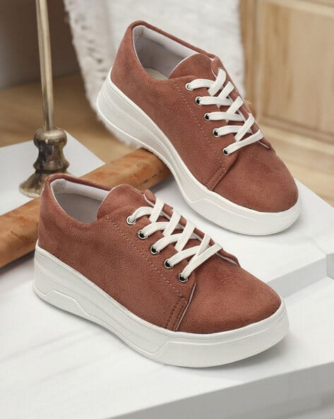 Buy Peach Sneakers for Women by LADIES FOOTWEAR Online