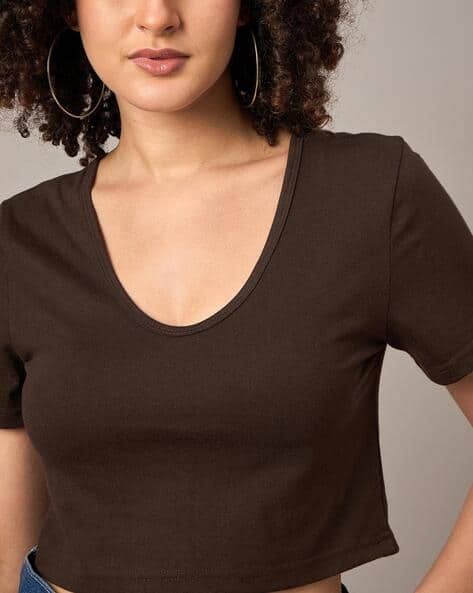 Buy Brown Tshirts for Women by Mayra Online - Main Image