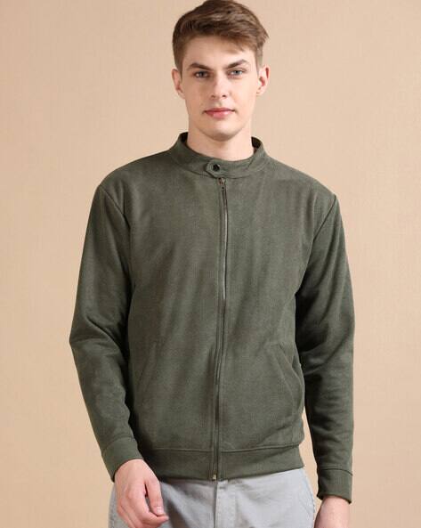 Buy Fort Collins Men Zip-Up Regular Fit Teddy Jacket Online | Ajio.com