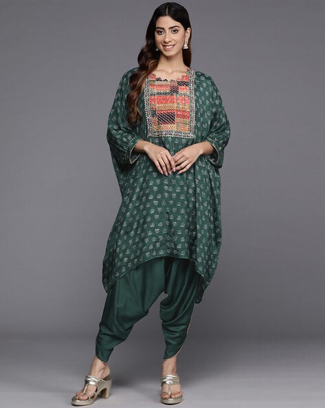 Varanga Women  Embroidery Angrakha Kurta Set