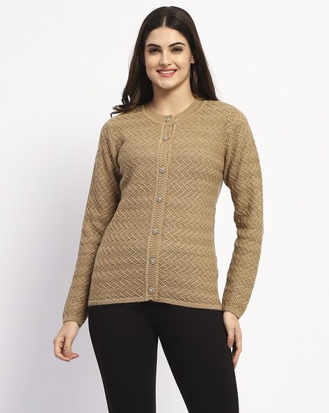 Madame Women Knit Acrylic Cardigan