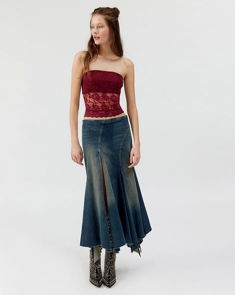 Lulu & Sky  Woman Regular Fit Lace Tube Top