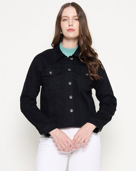 Buy Jet Black Jackets Coats for Women by MADAME Online