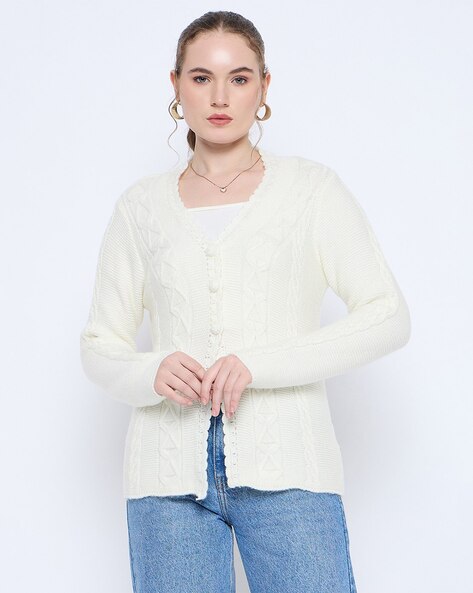 Madame Women Knit Acrylic Cardigan