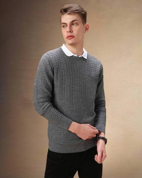 Men Regular Fit Round Neck Sweater