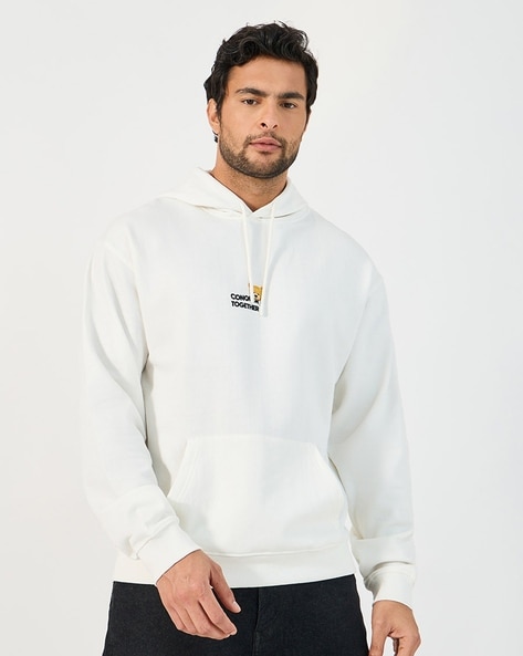 White graphic hoodie men sale