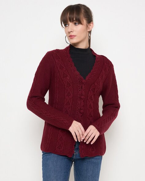 Madame Women Knit Acrylic Cardigan