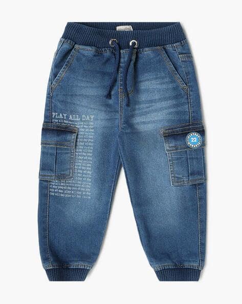 PLAYDAY Boys Mid-wash Jogger Jeans deal from ajio