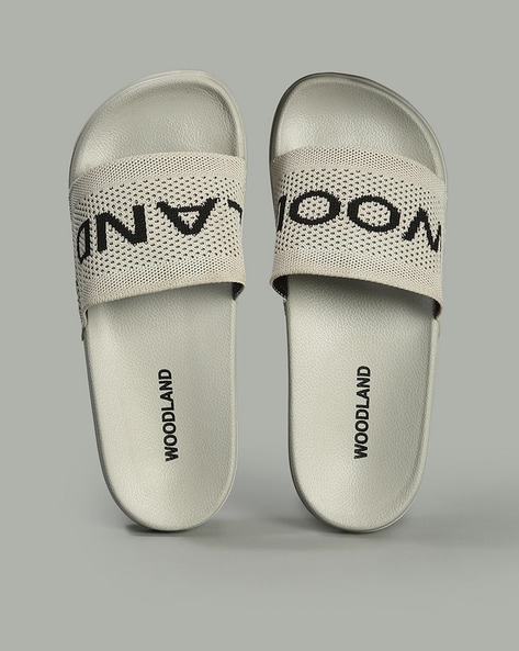 Men Knitted Logo Slides