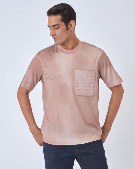 Logo Patch Pocket Crew-Neck Regular Fit T-Shirt