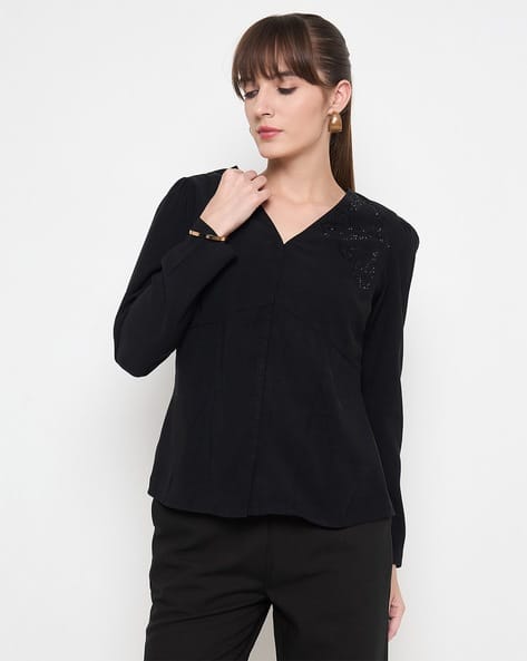 MADAME Women Relaxed Fit Top with Embellishments