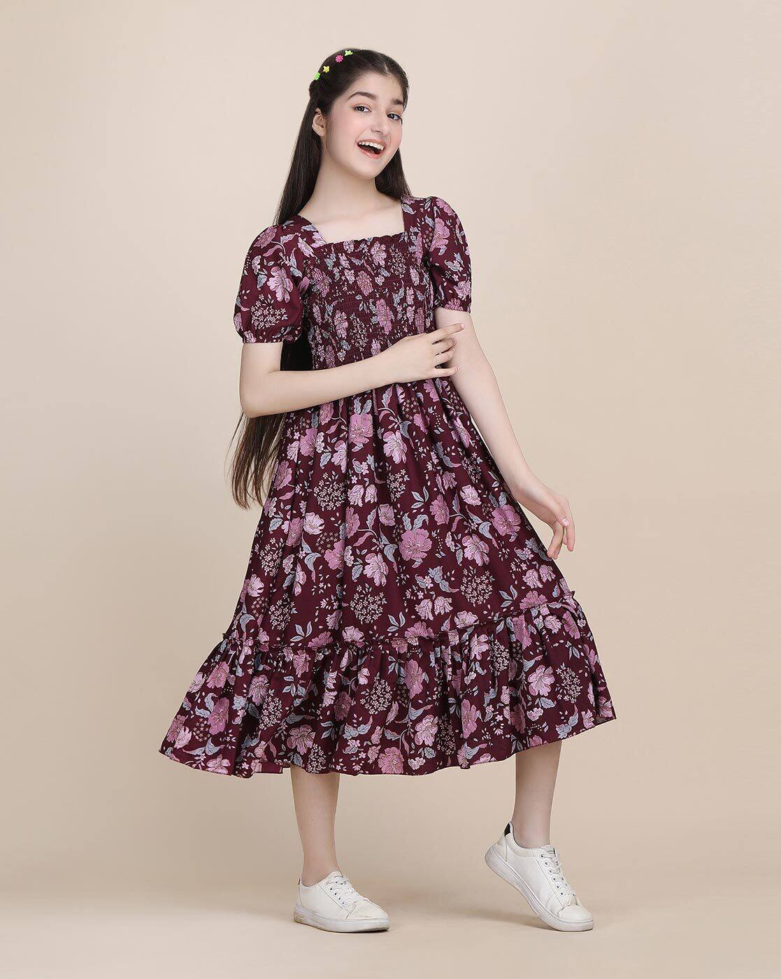 Buy DEKLOOK Girls Fit and Flare Dress Online | Ajio.com