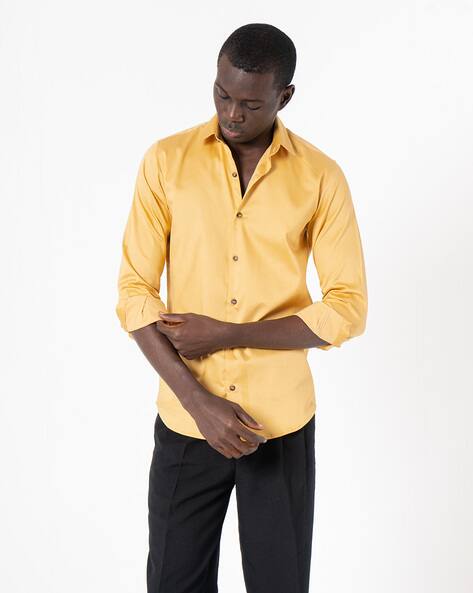 slim fit dress slacks Perfect Dress Shirt (GOLD) – Suslo Couture main image 1