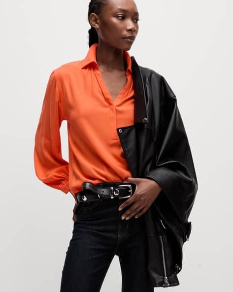 Marks & Spencer Women Relaxed Fit Top with Balloon Sleeves
