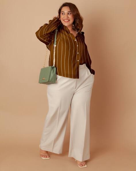 Zink London Women Tailored Fit Striped Shirt