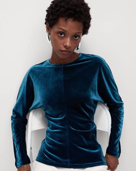 Marks & Spencer Velvet Round Neck Blouse