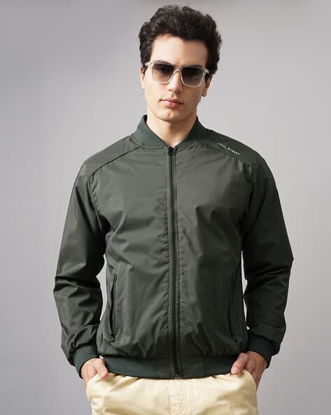 Men Regular Fit Bomber Jacket