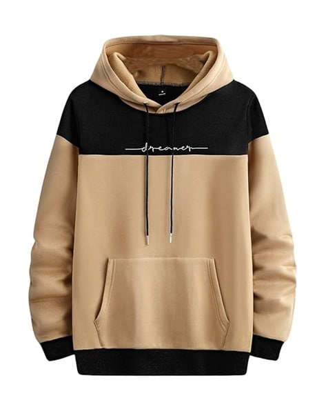 Men Colourblock Relaxed Fit Hoodie