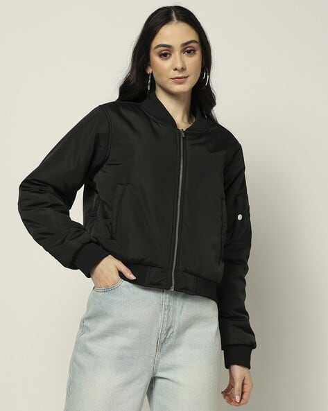 Women Boxy Fit Bomber Jacket