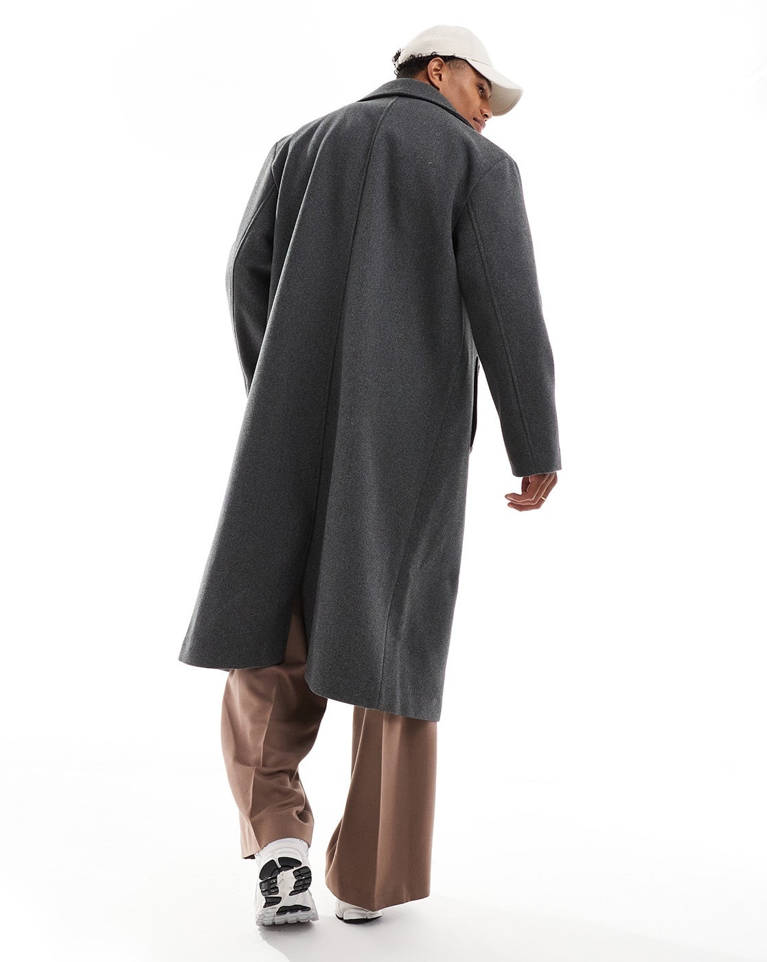 Wool Coat Grey Asos Mens Pea Coat ASOS DESIGN Regular Fit Wool