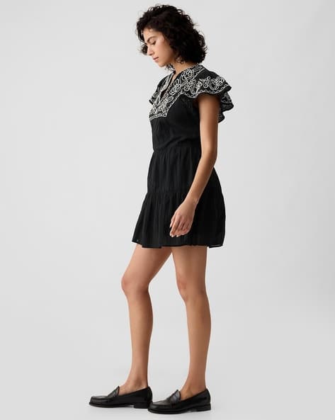 sequin blue mini dress Lydia Size:85 Black Buttoned Knit Dress cheap wedding party dresses