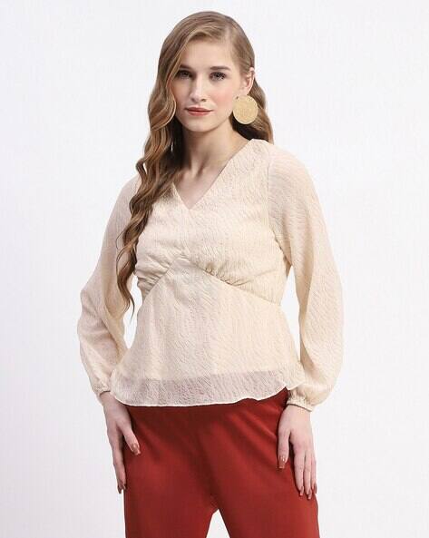 MADAME Women Crushed Relaxed Fit Top